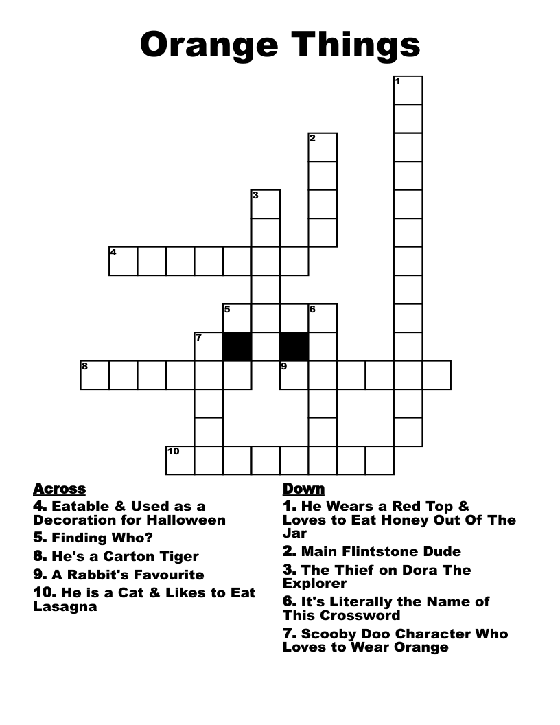 Orange Things  Crossword