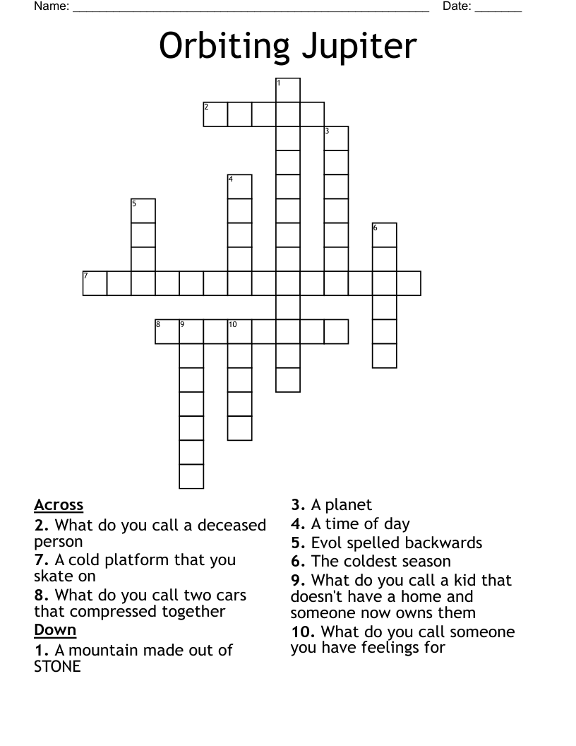Orbiting Jupiter Crossword