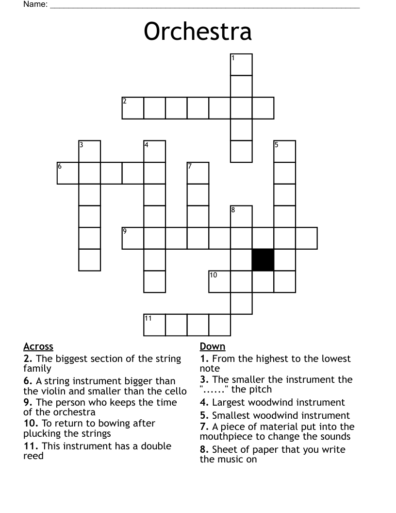 Orchestra Crossword