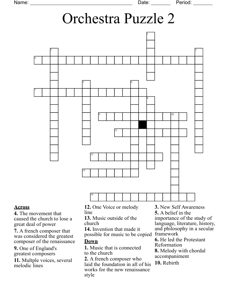 Orchestra Puzzle 2 Crossword