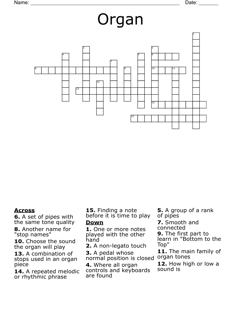 Organ Crossword