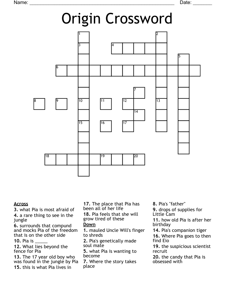 Origin Crossword