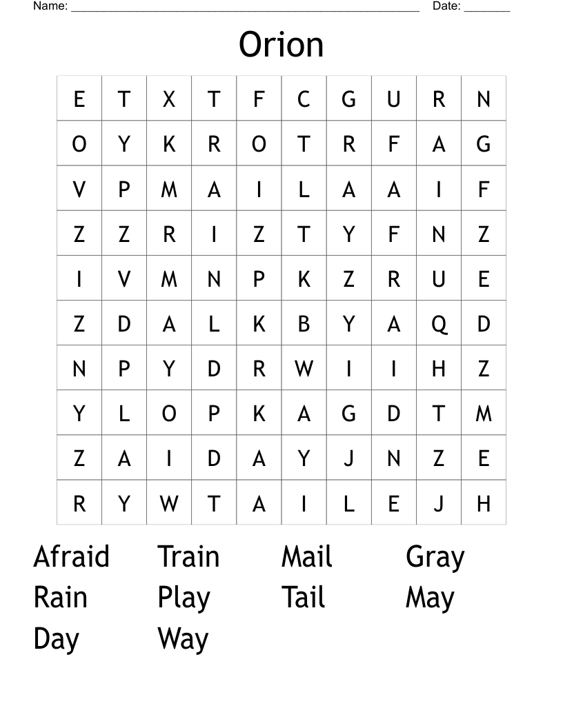 Orion  Word Search