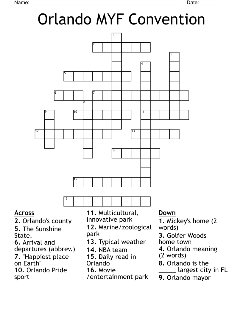 Orlando MYF Convention Crossword