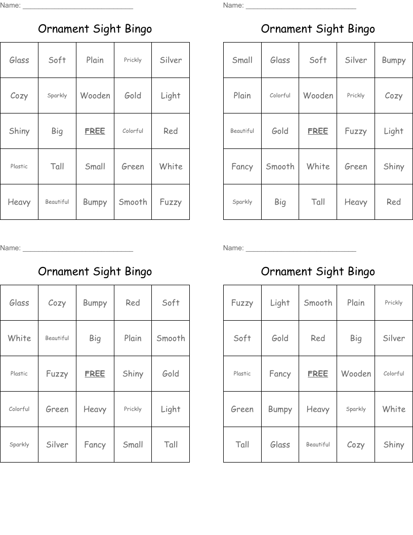 Ornament Sight Bingo