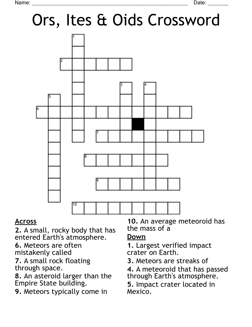 Ors, Ites & Oids Crossword