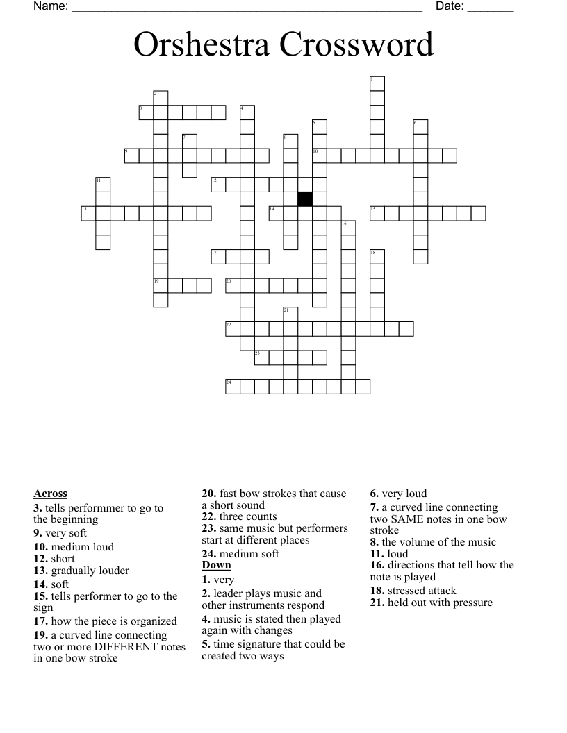 Orshestra Crossword