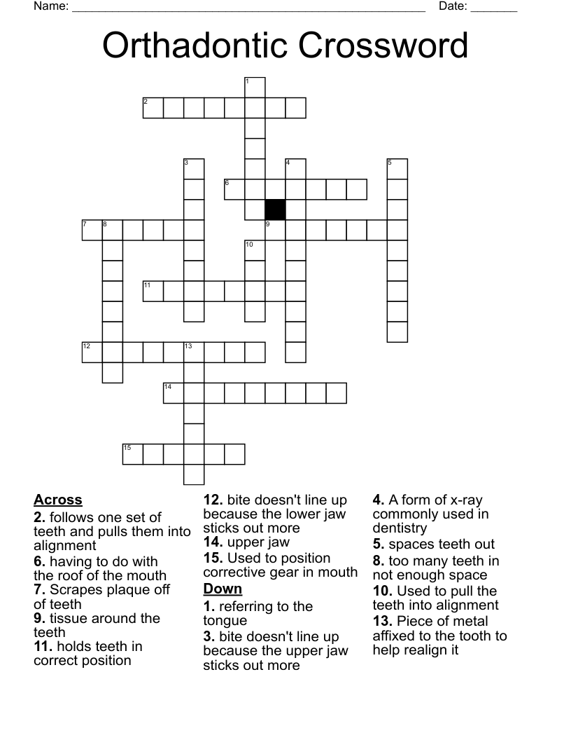 Orthadontic Crossword