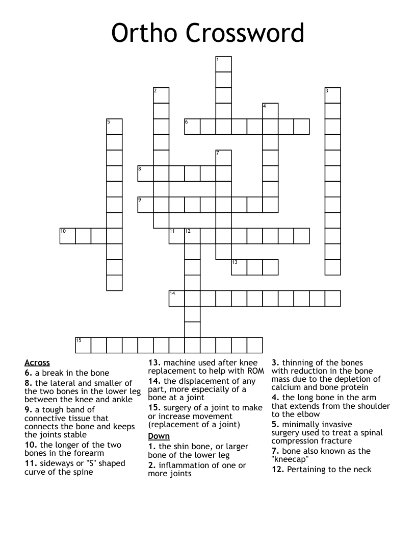 Ortho Crossword