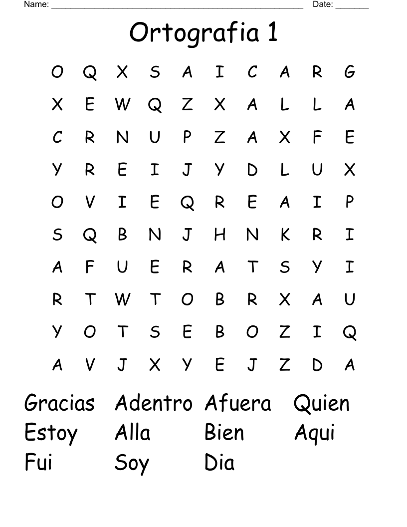 Ortografia 1 Word Search