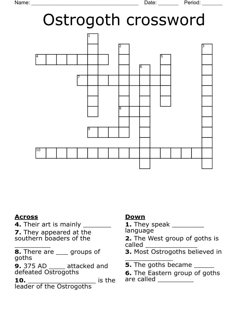 Ostrogoth crossword