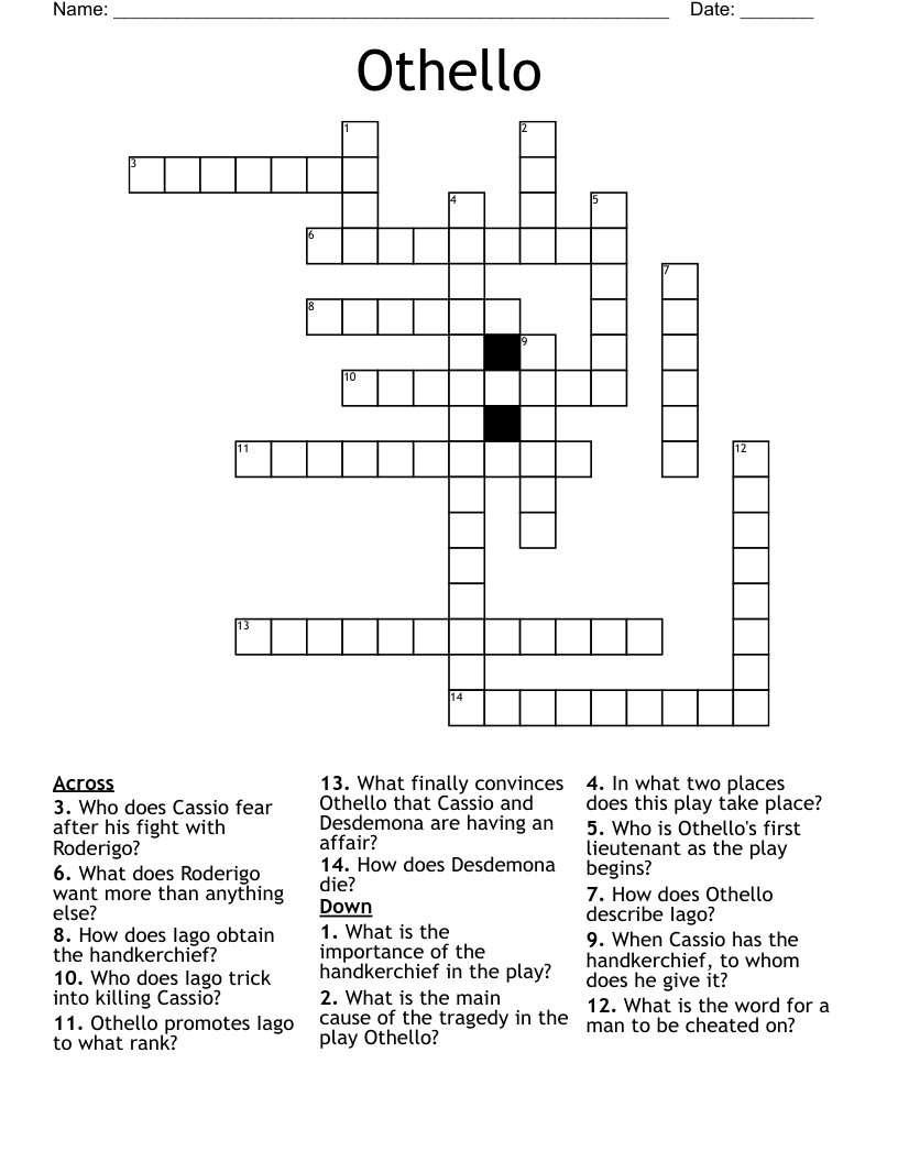 Othello Crossword