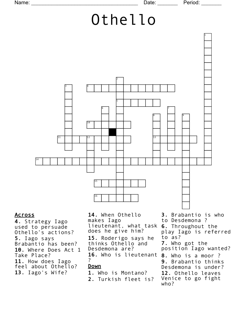 Othello Crossword
