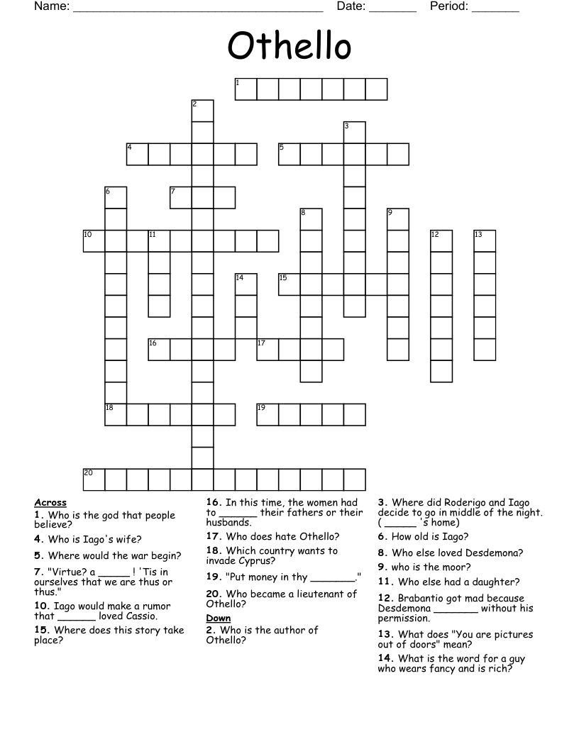 Othello Crossword