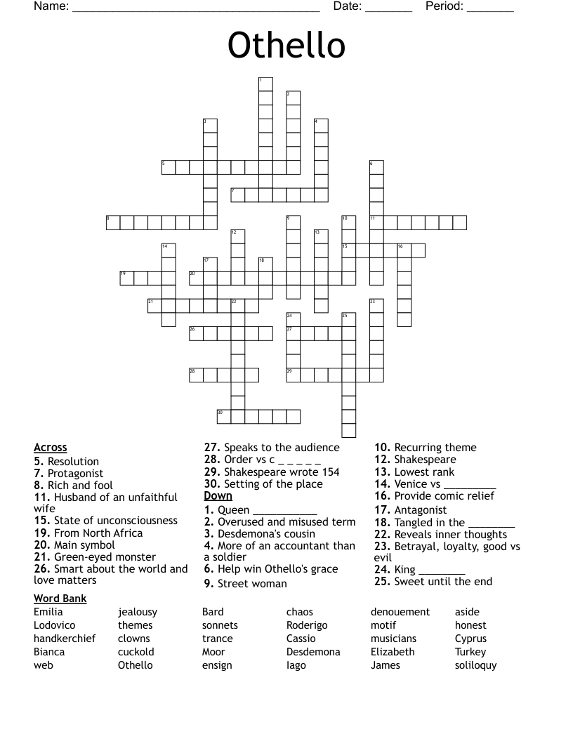 Othello Crossword