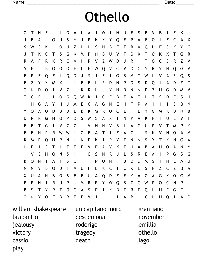 Othello Word Search