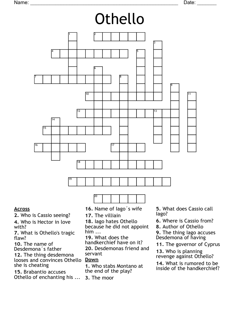 Othello Crossword