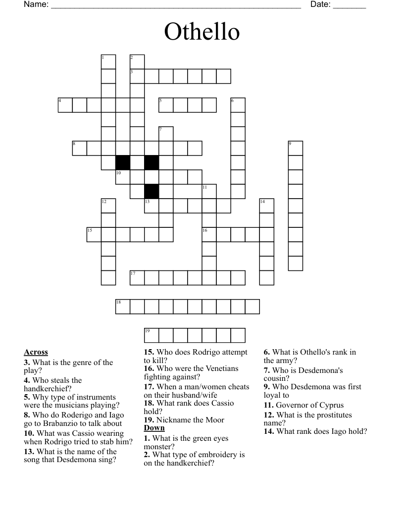 Othello Crossword