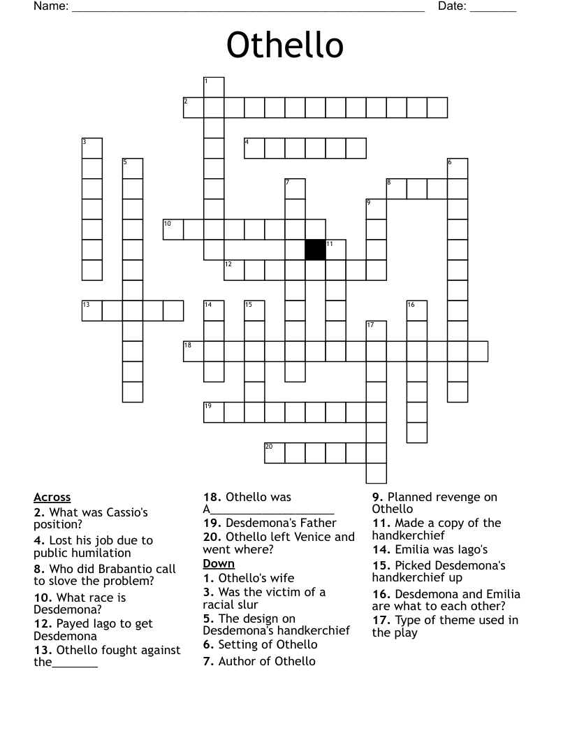 Othello Crossword