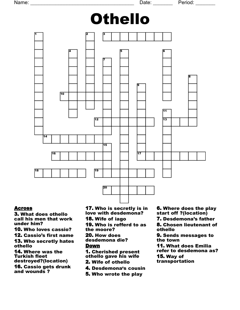 Othello Crossword
