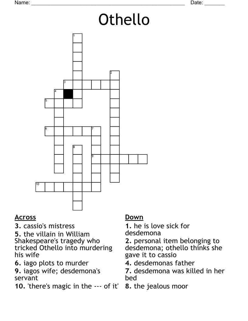 Othello Crossword