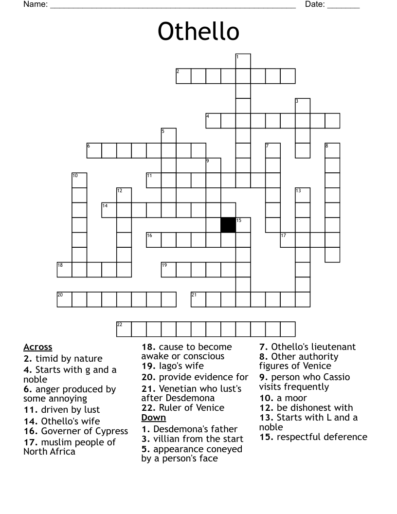 Othello Crossword
