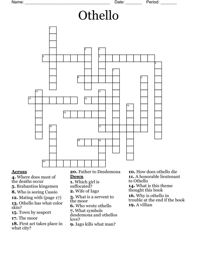 Othello Crossword