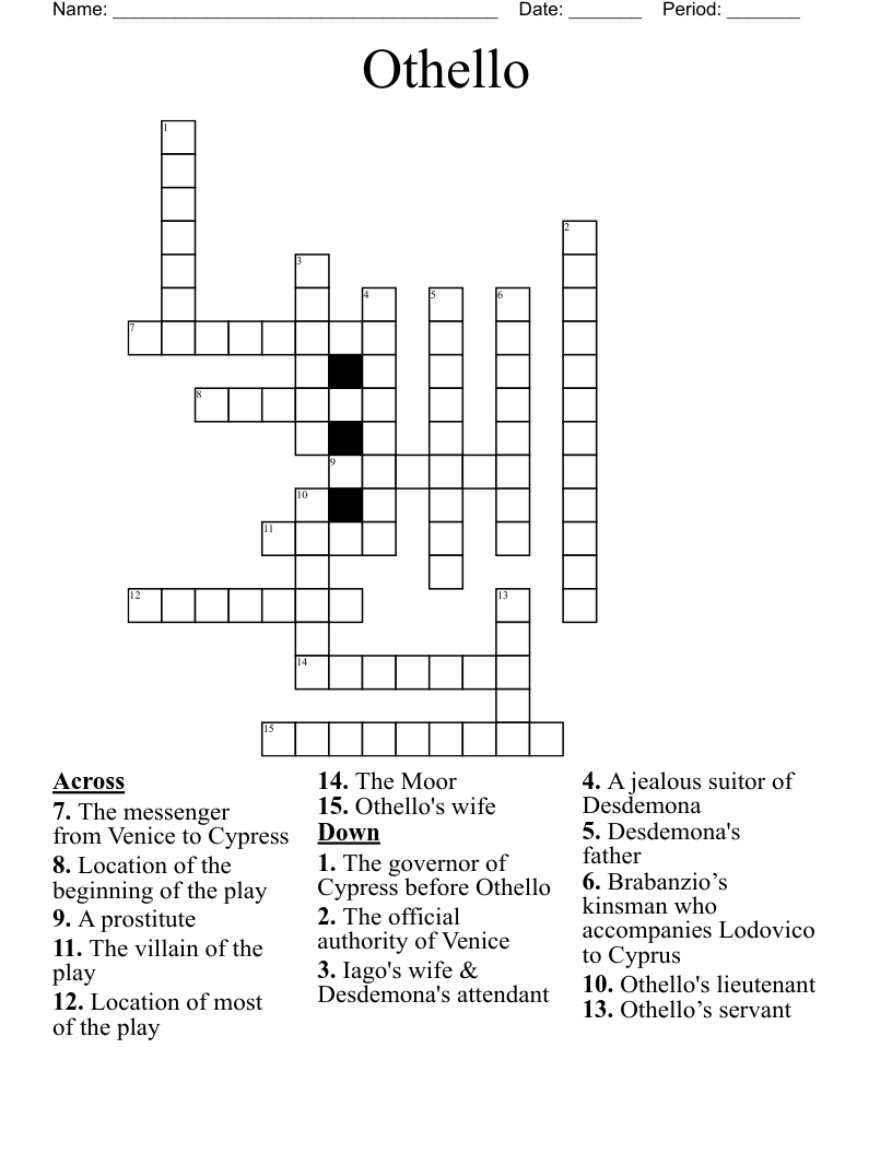 Othello Crossword