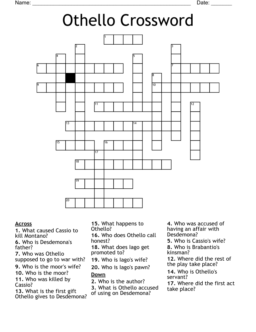 Othello Crossword