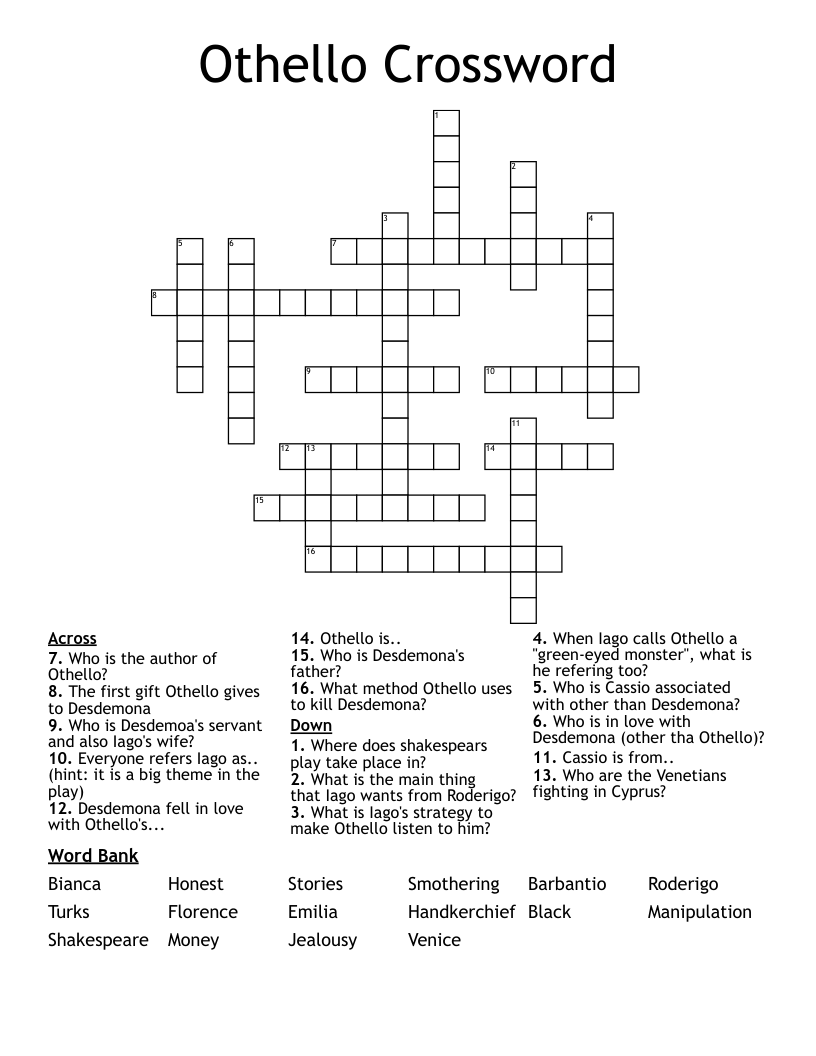 Othello Crossword