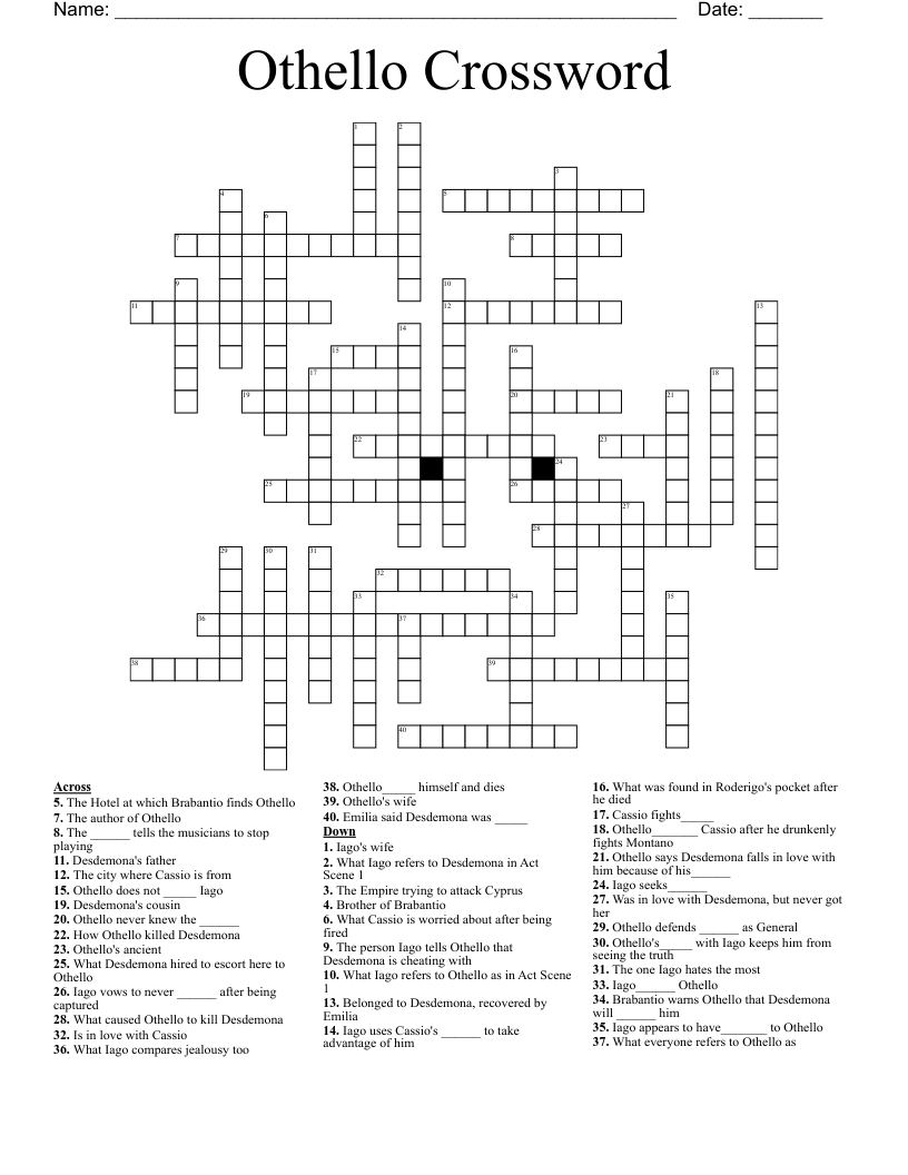 Othello Crossword