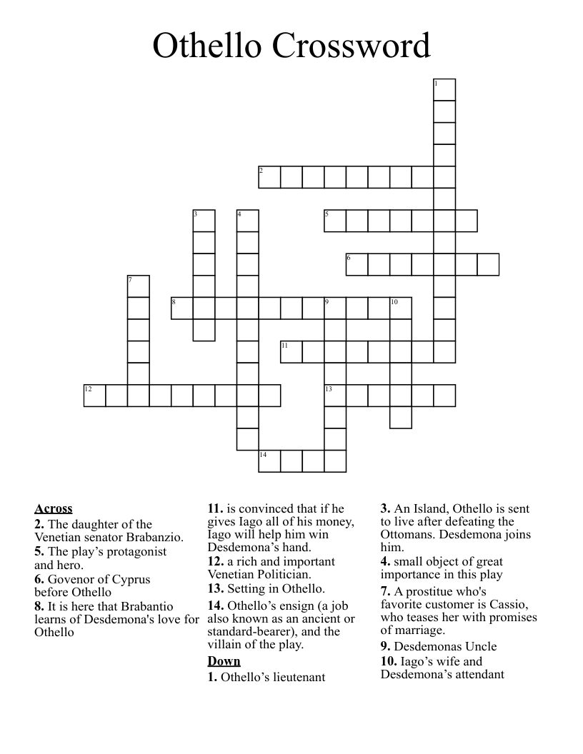 Othello Crossword