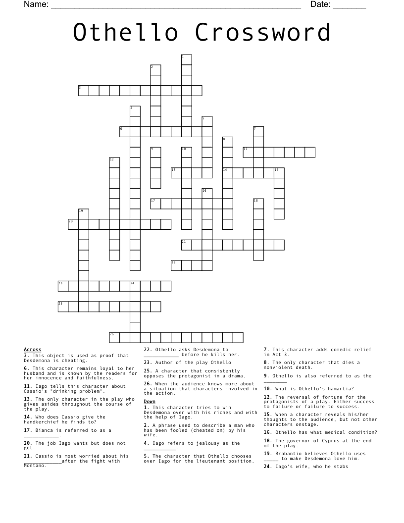 Othello Crossword