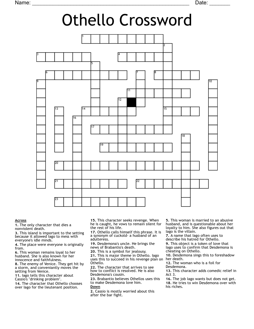Othello Crossword