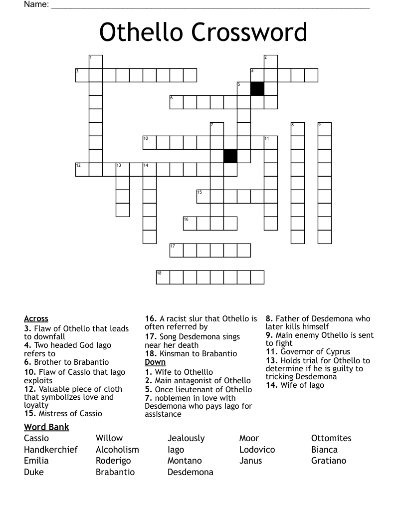 Othello Crossword