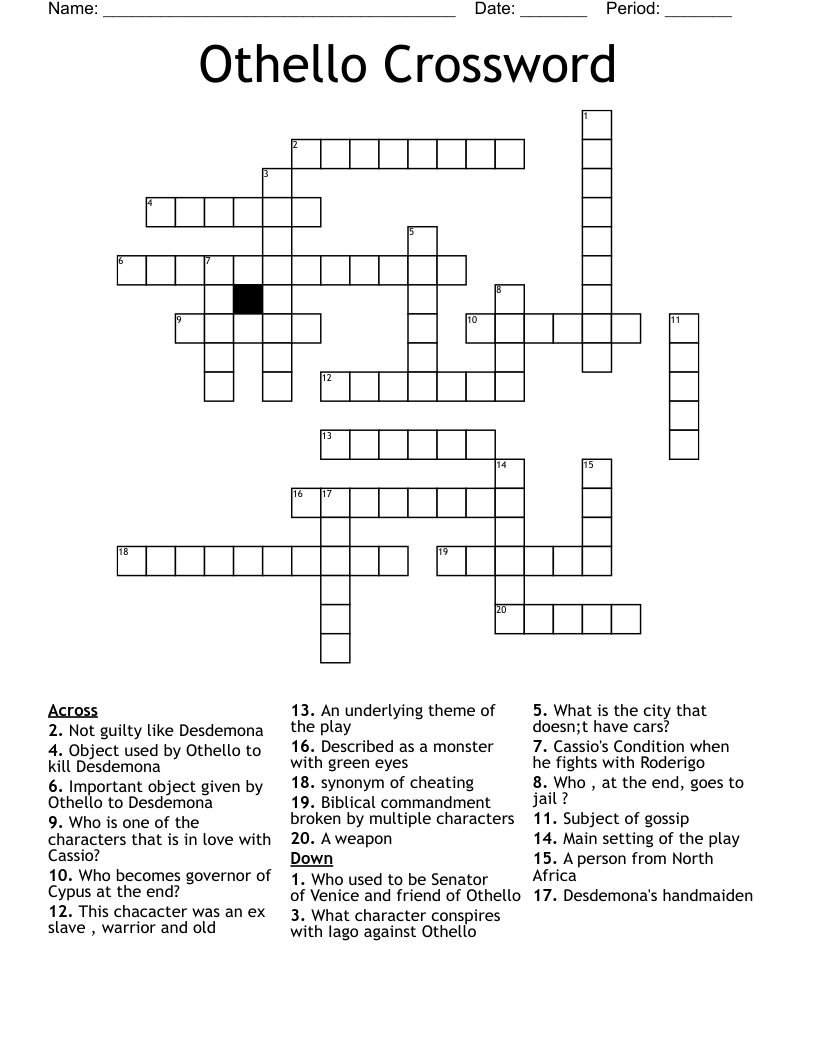 Othello Crossword