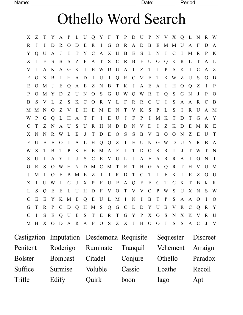 Othello Word Search