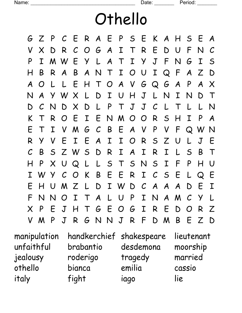 Othello  Word Search