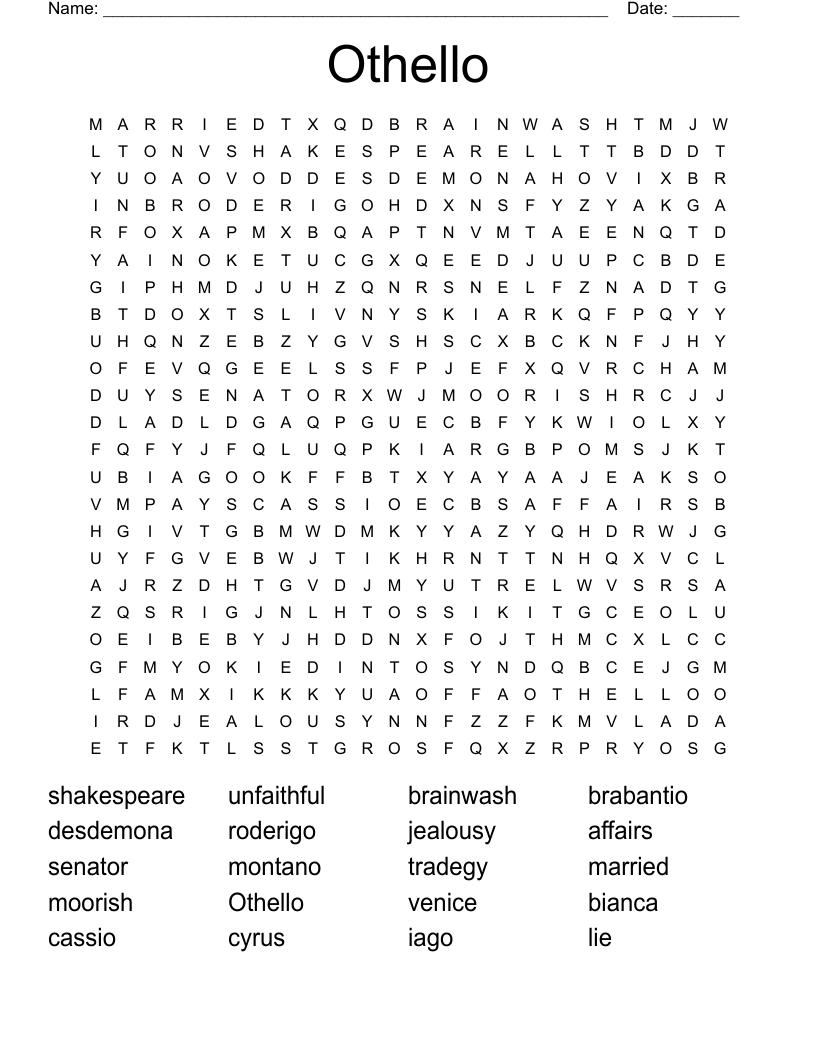 Othello  Word Search