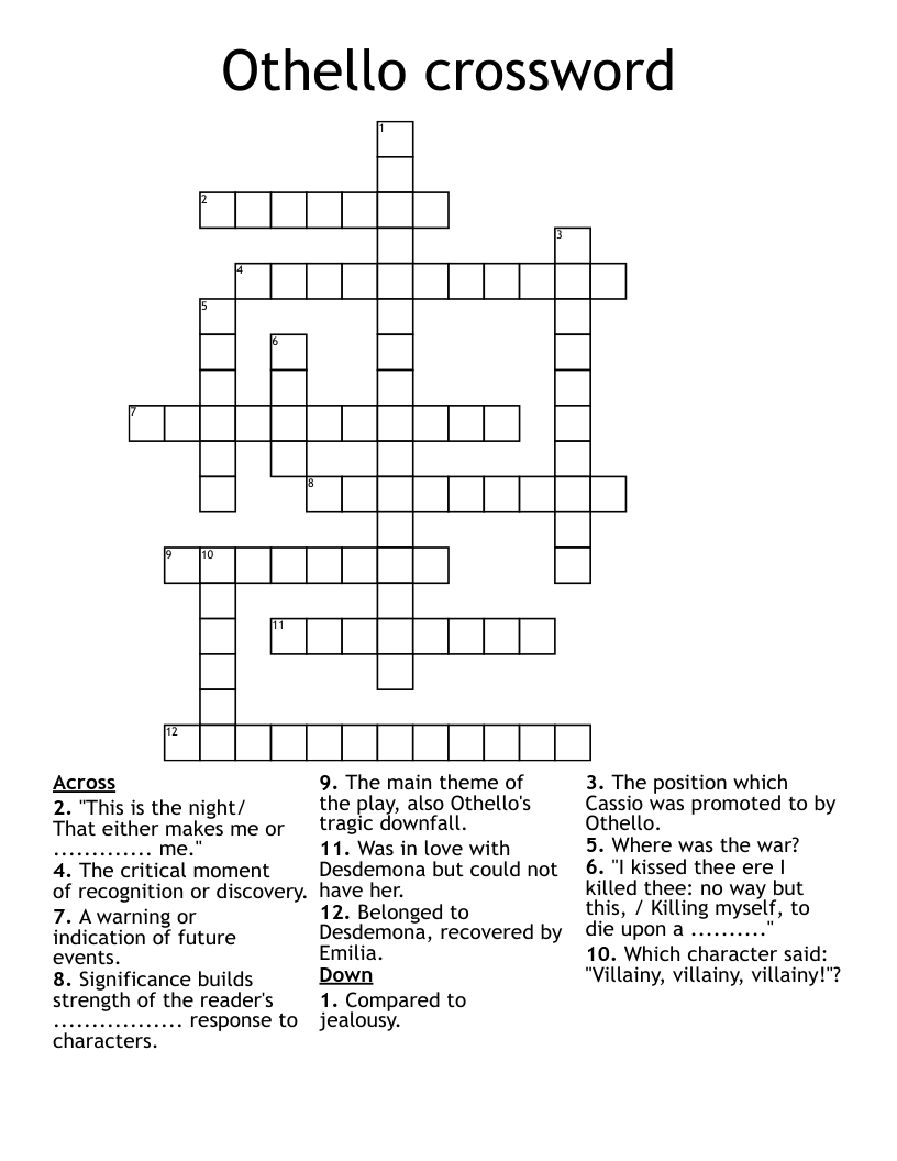 Othello crossword