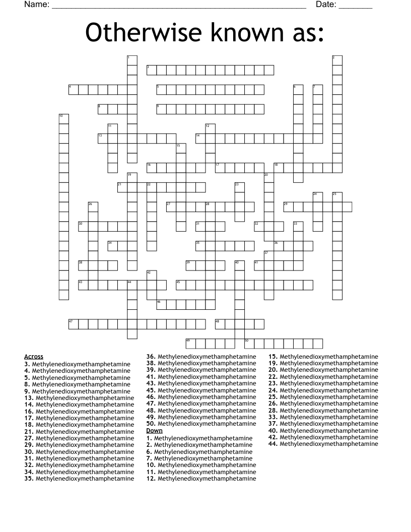 Otherwise known as: Crossword