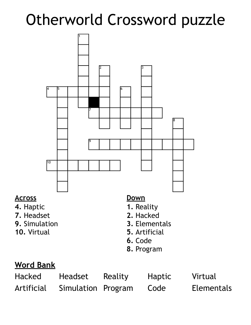 Otherworld Crossword puzzle