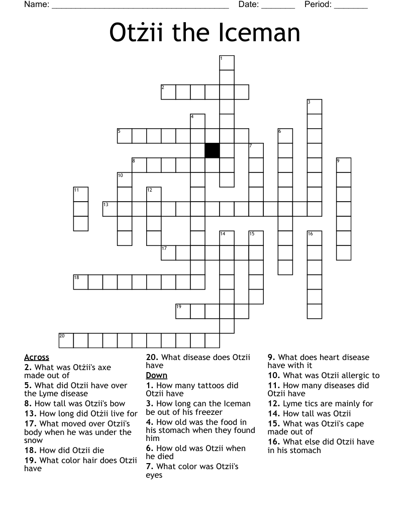 Otżii the Iceman Crossword