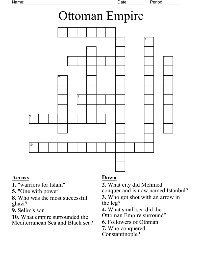 Ottoman Empire Crossword