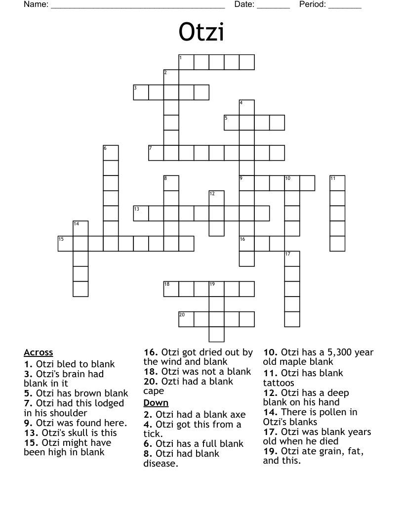 Otzi Crossword