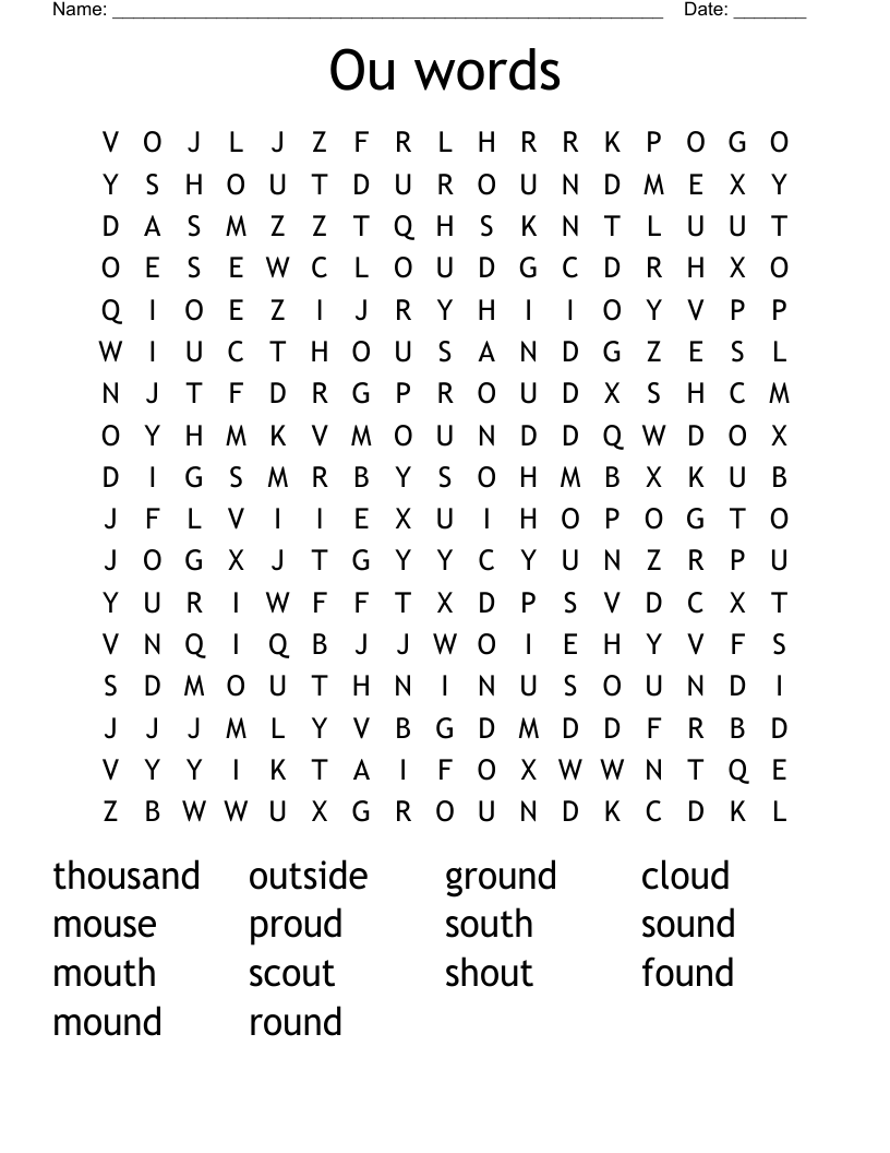 Ou words Word Search