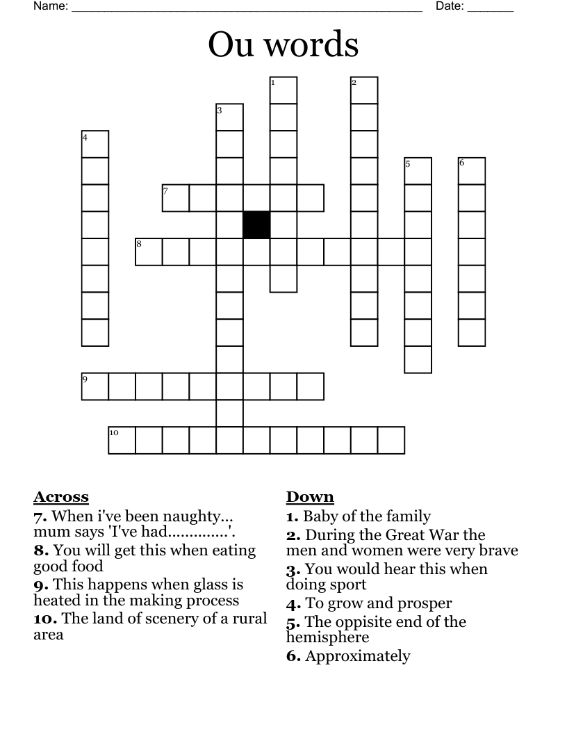 Ou words Crossword
