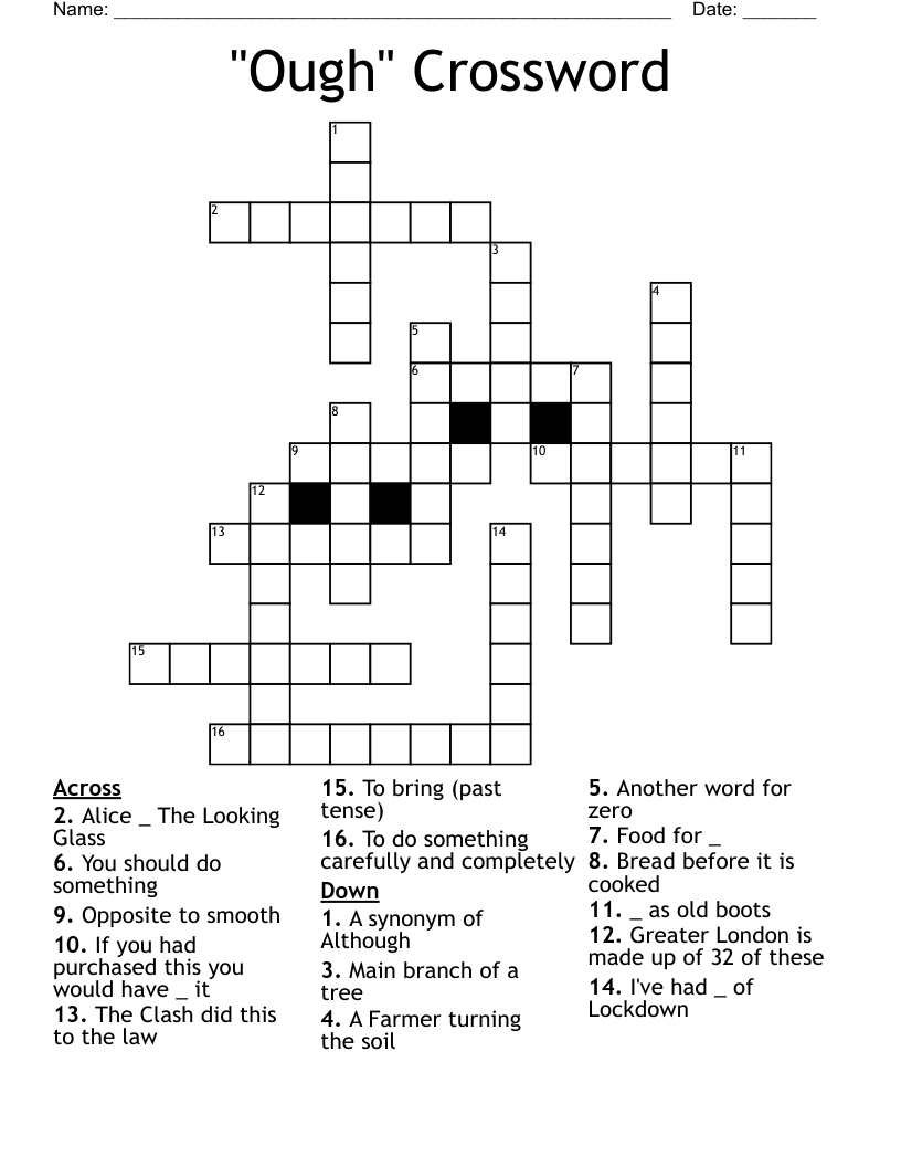 "Ough" Crossword