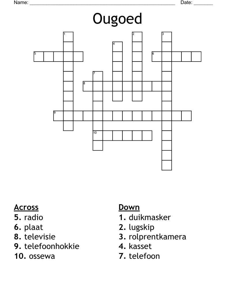 Ougoed Crossword