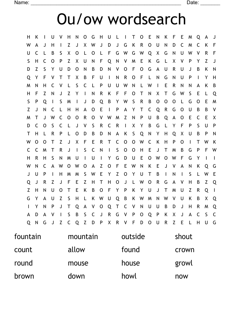 Ou/ow wordsearch